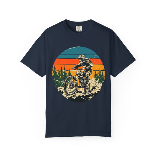 Adventure Awaits Mountain Biking T-Shirt - Unisex Garment-Dyed Tee