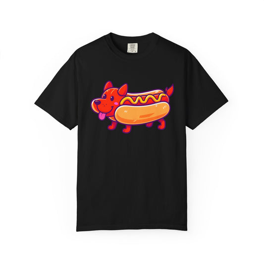 Funny Hot Dog Graphic T-Shirt - Unisex Garment-Dyed Tee for Casual Fun